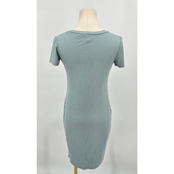 Pink Blush Dusty Mint Ribbed Knit Dress - Picture 3 of 6